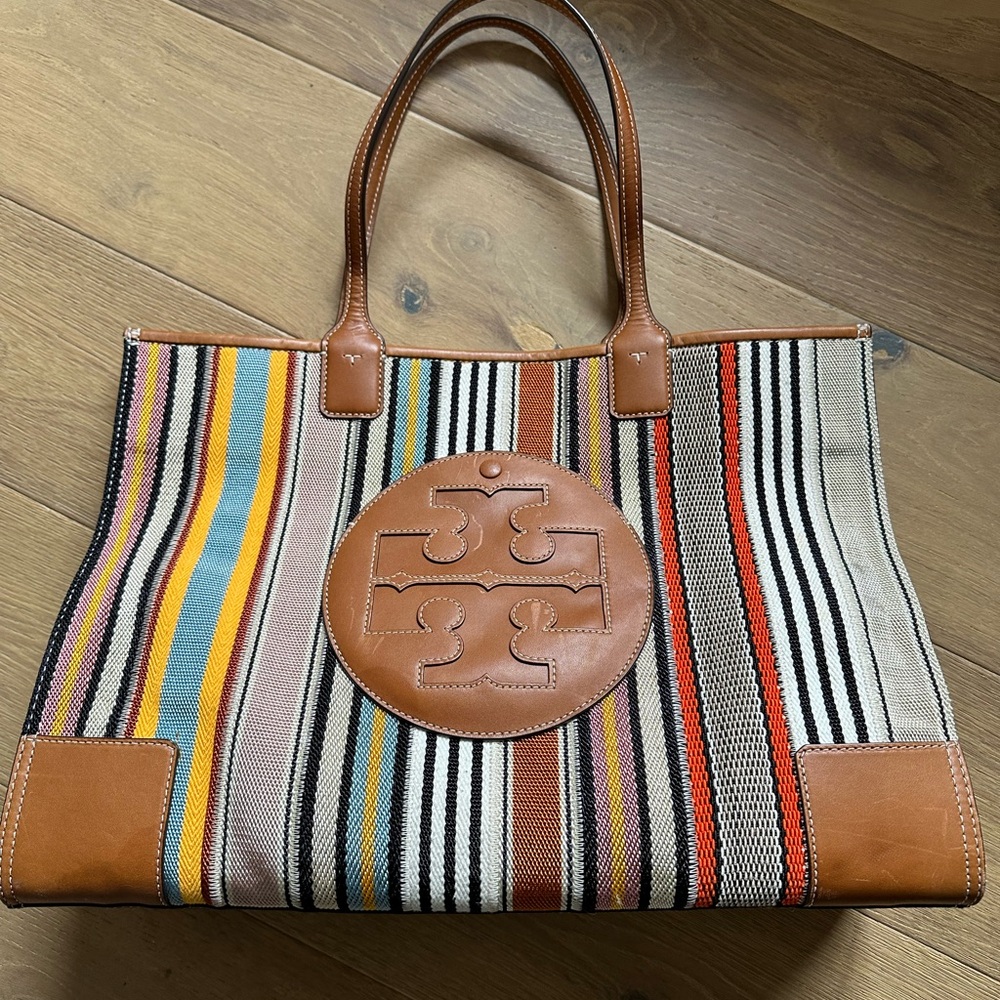 Tory Burch Ella Webbing Pathchwork Tote